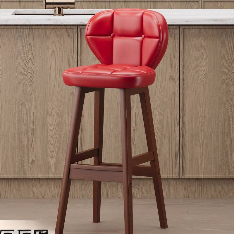 Commercial Kitchen Design - Nordyckie wygodne krzesło barowe, luksusowy czerwony