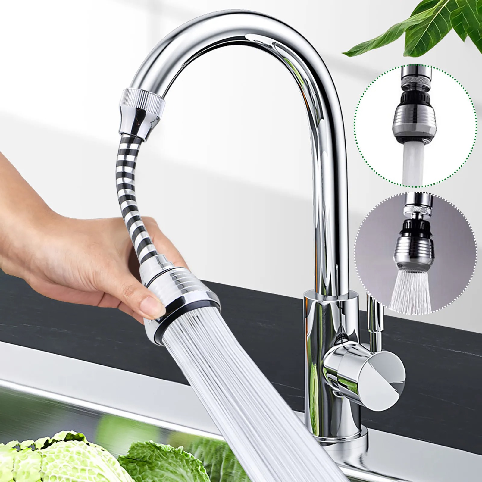 Commercial Kitchen Tap - Regulacja 360 stopni Przedłużenie kranu Dysza