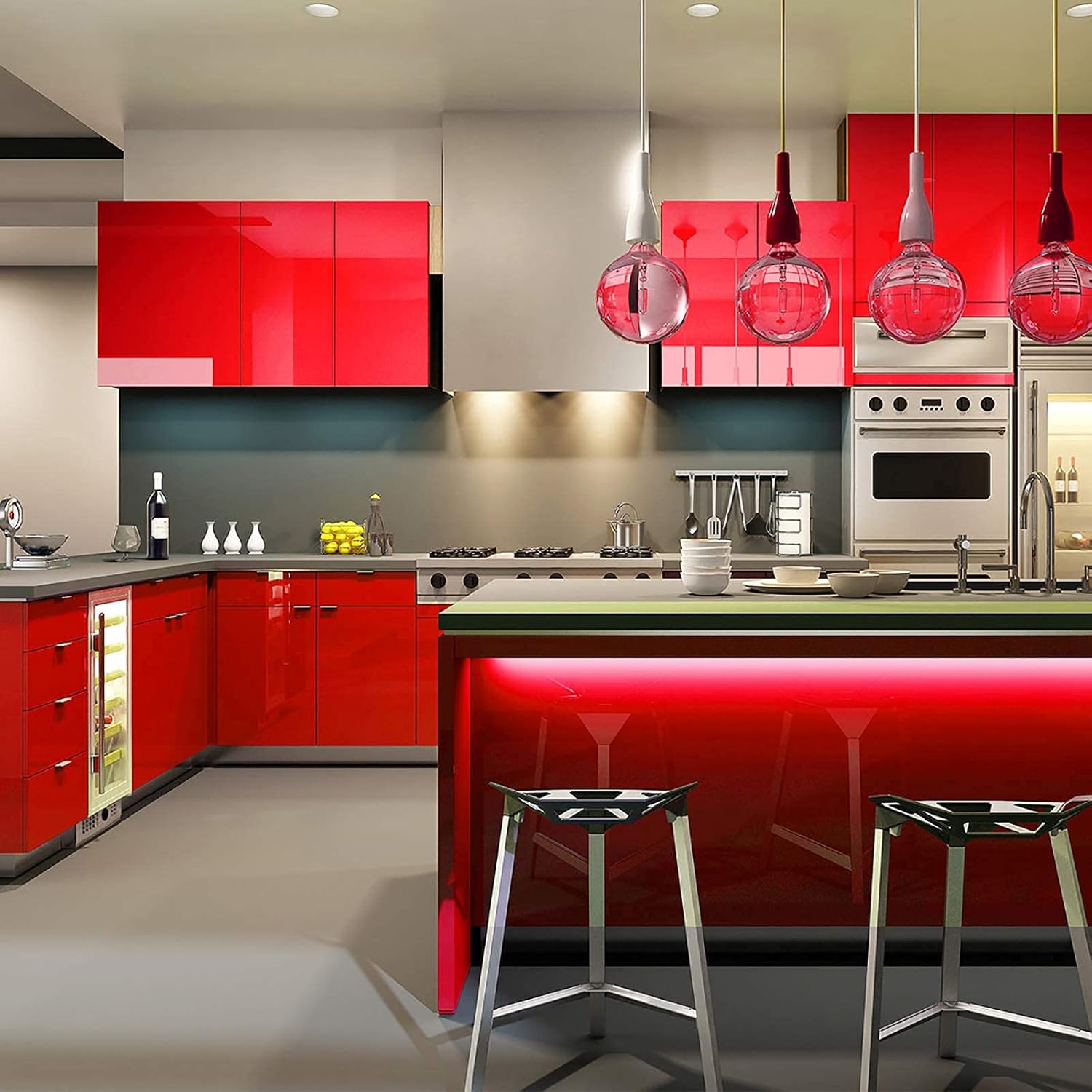 Jasna, jednolita czerwona samo – Commercial Kitchen Wall recenzja i cena