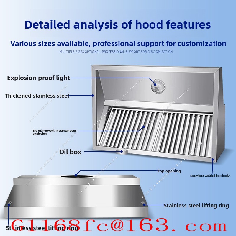 Okap ze stali nierdzewnej do k – Commercial Kitchen Hoods recenzja i cena